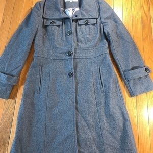 Kenneth Cole Reaction Long Gray Career Coat Sz 6